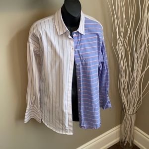Striped button down blouse
